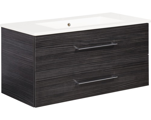 Lavabo avec meuble bas FACKELMANN B.perfekt lxhxp 103x51x48 cm couleur de façade dark oak 84165