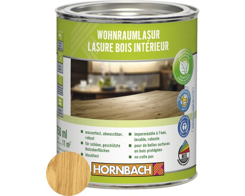 HORNBACH Wohnraumlasur kiefer 750ml Holzlasur für Innenräume im Metalleimer
