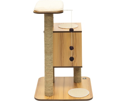 Arbre à chat avec surfaces de couchage, tronc en sisal et jouet