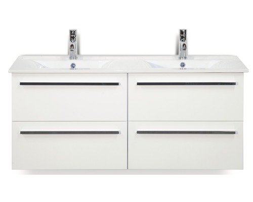 Kit de meubles de salles de bain Seville 120x195 cm blanc haute brillance