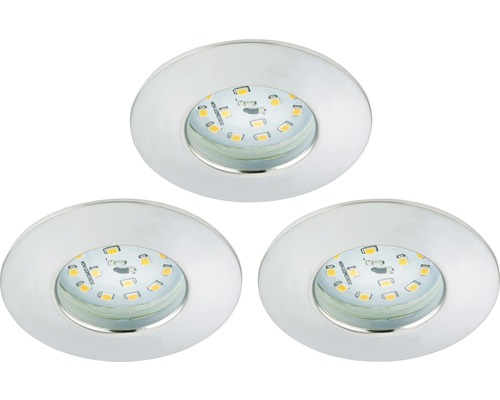Trois spots encastrables ronds à LED