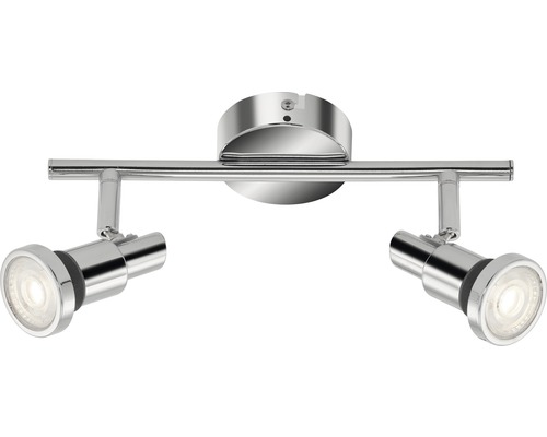 Balkenspot 2 x GU10 4W chrom Deckenleuchte mit zwei Strahlern