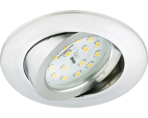 Éclairage à LED à encastrer alu variable avec ampoule 470 lm 3 000 K blanc chaud Ø 68 mm rond plastique IP23