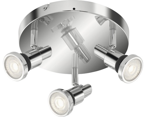 Deckenrondell 3 x GU10 4W chrom Deckenleuchte mit drei Strahlern