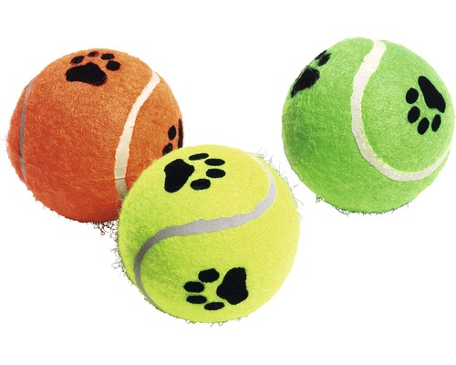 Jouet pour chien Karlie balle de tennis avec squeaker ø 6 cm sélection de couleurs aléatoire, 3 pces