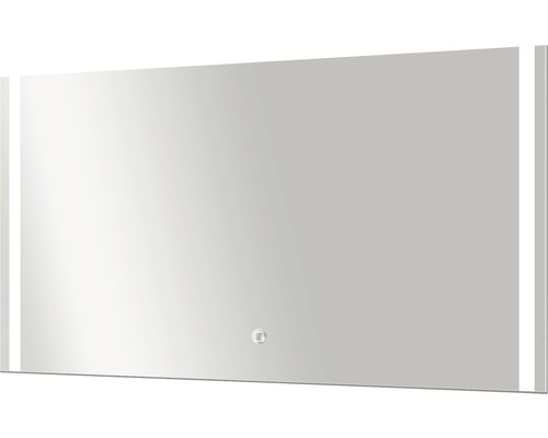 Rechteckiger Spiegel mit seitlicher Beleuchtung für das Badezimmer
