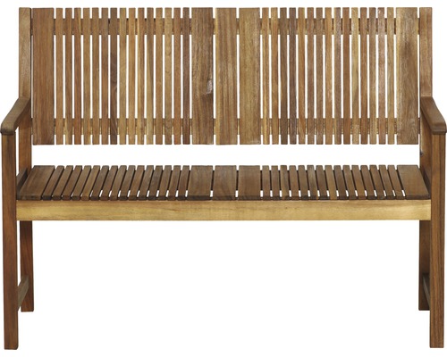 Holzbank für den Garten mit Armlehnen