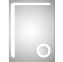 Miroir de salle de bain éclairé avec angle et cercle