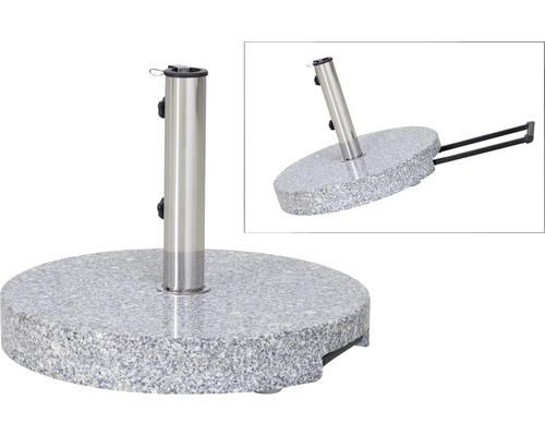 Granit Sonnenschirmständer mit Edelstahlrohr