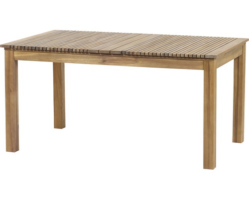 Rechteckiger Gartentisch aus Holz mit Lamellendesign