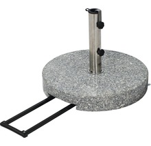 Granit Sonnenschirmständer mit Stahlrohr und Rollen