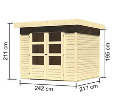 Abri de jardin Karibu Kodiak 3 266 x 238 cm naturel