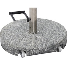 Granit Sonnenschirmständer mit Rollen und Griff