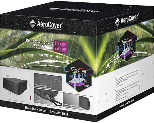 Emballage pour une housse de protection lounge de la marque AeroCover, 255 x 255 x 70 cm