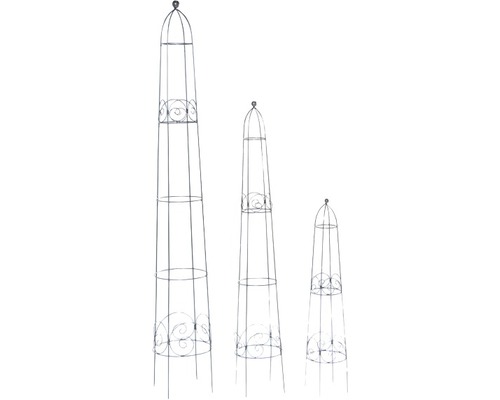 Obelisken Set Siena Garden Bastos Metall 3 Stk dunkelgrau