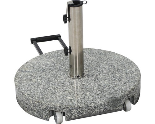 Sonnenschirmständer aus Granit mit Rollen