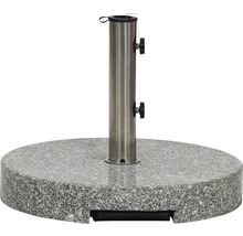 Sonnenschirmständer aus Granit mit Edelstahlrohr für Gartenschirme