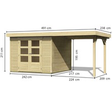 Dimensions d''un abri de jardin en bois avec auvent