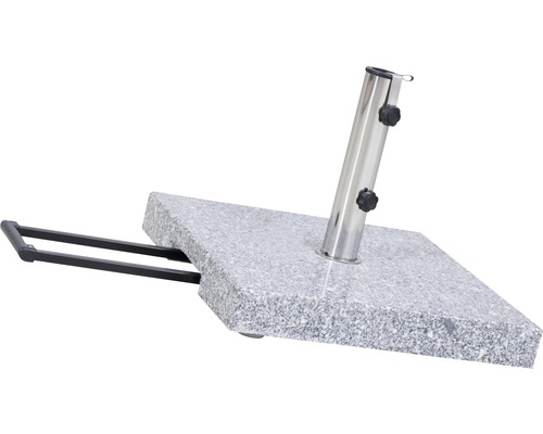 Granit Sonnenschirmständer mit Griff und Edelstahlrohr