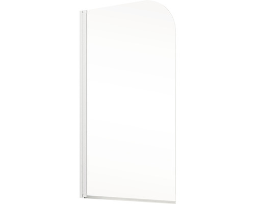 Einteilige Duschwand mit abgerundeter Ecke