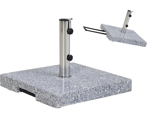 Granit Schirmständer mit Edelstahlrohr für Sonnenschirme