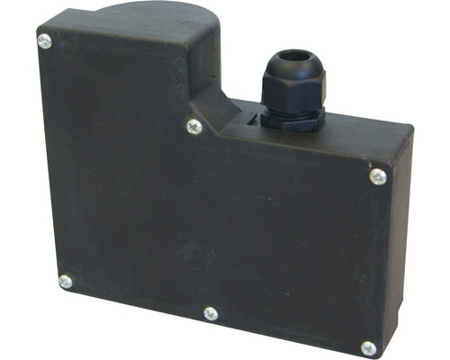 Boîtier en plastique noir avec presse-étoupe
