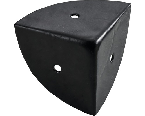 Coin de caisse 45x45x45 acier noir 25 pièces Protection d''angle noire en plastique avec trous de fixation