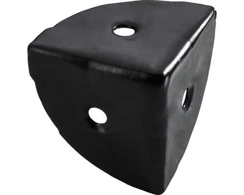 Coin de caisse 36x36x36 acier noir 25 pièces Connecteur d''angle avec trous de fixation