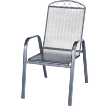 Gartensessel aus Metall mit Armlehnen und Netzmuster