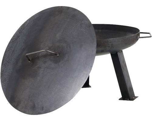Feuerstelle aus Stahl mit Deckel für den Aussenbereich