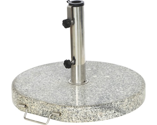 Support de parasol en granit avec tube en acier inoxydable
