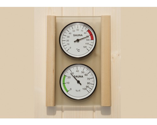 Thermomètre et baromètre avec cadre en bois