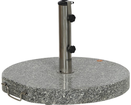 Granit Schirmständer mit Edelstahlrohr