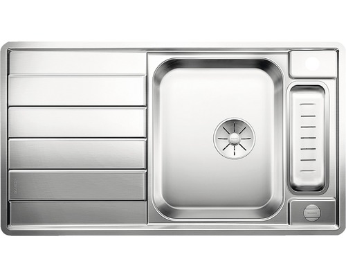 Évier Blanco Axis III 5 S-IF lxp 915x510 mm acier inoxydable satiné 522103 Évier en acier inoxydable avec égouttoir et cuve