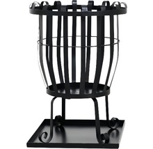 Brasero en métal avec bac de récupération pour le jardin