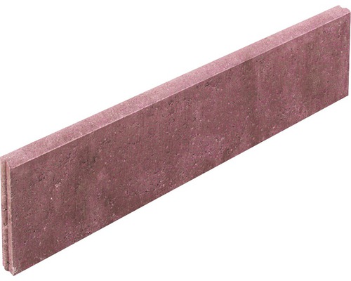 Beton Rasenbordstein rotbraun beidseitig abgerundet 100 x 5 x 25 cm