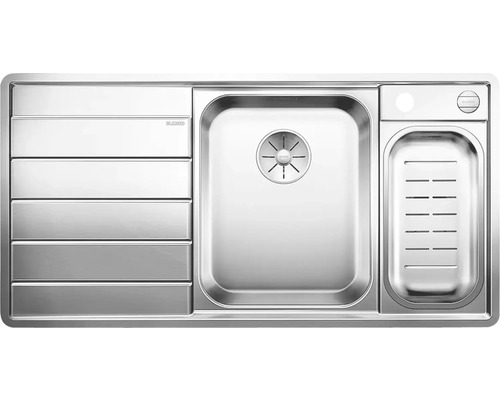 Évier Blanco Axis III 6 S-IF lxp 1000x510 mm acier inoxydable satiné 522104 Évier en acier inoxydable avec égouttoir