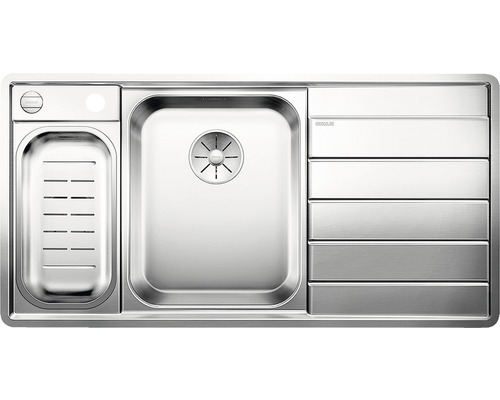 Évier Blanco Axis III 6 S-IF lxp 1000x510 mm acier inoxydable satiné 522105 Évier en acier inoxydable avec égouttoir