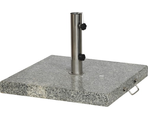 Support de parasol carré en granit avec support de tube en acier