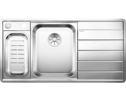 Évier en acier inoxydable avec égouttoir et bac de récupération