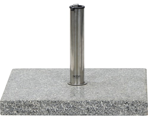 Support de parasol en granit avec tube en acier inoxydable