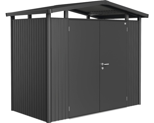 Gartenhaus biohort Panorama P1 mit Doppeltür, Regal und Dachrinne 273 x 158 cm dunkelgrau-metallic Gartenhaus biohort Panorama P1 mit Doppeltür, Regal und Dachrinne 273 x 158 cm dunkelgrau-metallic