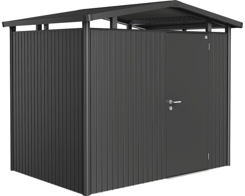 Gartenhaus biohort Panorama P2 mit Einzeltür, Regal und Dachrinne 273 x 198 cm dunkelgrau-metallic Gartenhaus biohort Panorama P2 mit Einzeltür, Regal und Dachrinne 273 x 198 cm dunkelgrau-metallic