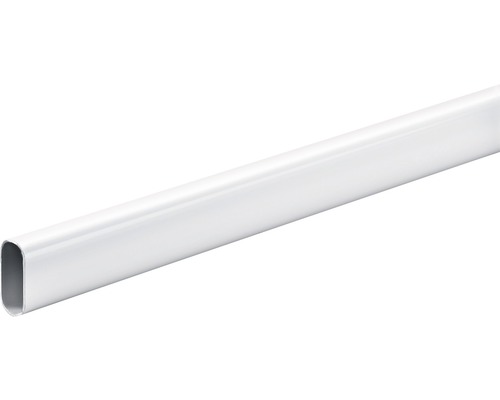 Barre de penderie ovale 15/30x2000 mm blanche Tube ovale en acier blanc