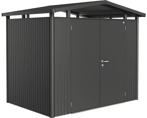 Gartenhaus biohort Panorama P2 mit Doppeltür, Regal und Dachrinne 273 x 198 cm dunkelgrau-metallic Gartenhaus biohort Panorama P2 mit Doppeltür, Regal und Dachrinne 273 x 198 cm dunkelgrau-metallic