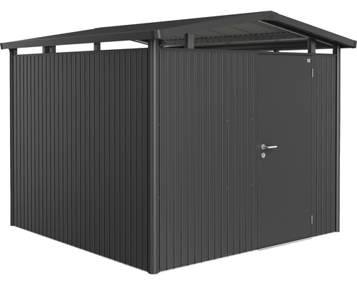Gartenhaus biohort Panorama P4 mit Einzeltür, Regal und Dachrinne 273 x 278 cm dunkelgrau-metallic Gartenhaus biohort Panorama P4 mit Einzeltür, Regal und Dachrinne 273 x 278 cm dunkelgrau-metallic