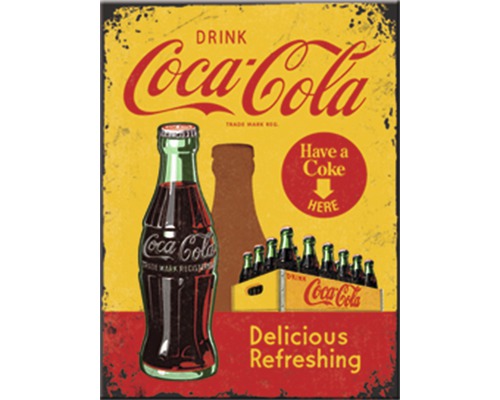 Dekomagnet Coca-Cola In Bottles Yellow 8x6 cm