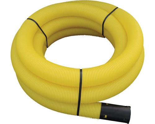 Tube de drainage jaune fendu ondulé LN 100 de 10 m de long