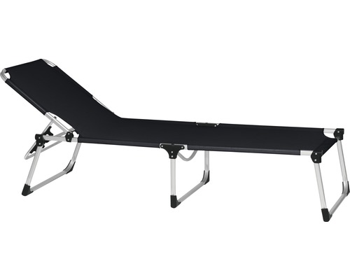Schwarze Sonnenliege mit Aluminiumgestell