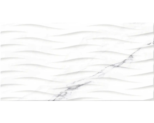 Carrelage décoratif en grès cérame fin Verona blanco 32 x 62,5 cm ondulé